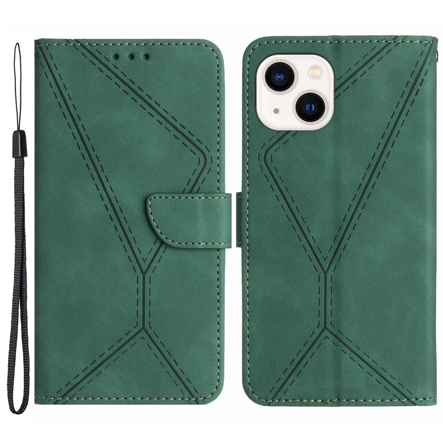 HT05 Wallet Cover for iPhone 14 Skin-touch Full Protection Phone Case PU Leather Shell HT05 Wallet Cover for iPhone 14 Skin-touch Full Protection Phone Case PU Leather Shell